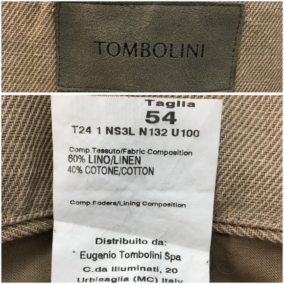 TOMBOLINI Mens Cotton Blazer Sport Coat Casual Jacket Size 42R Classic Suit - Picture 10 of 12